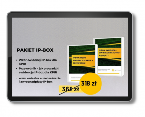 Pakiet IP-BOX Ewidencja IP-BOX+wzór wniosku o zwrot podatku