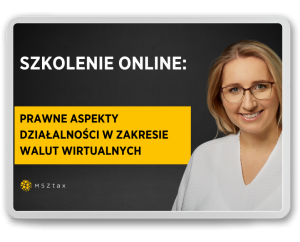 Szkolenie Prawne aspekty działaności w zakresie walut wirtualnych. Marcelina Szwed-Ziemichód.,
