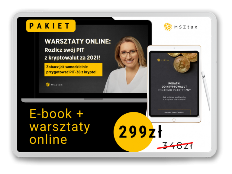 PAKIET: warsztaty „Rozlicz PIT z kryptowalut za 2021!” + ebook „Podatki od kryptowalut”